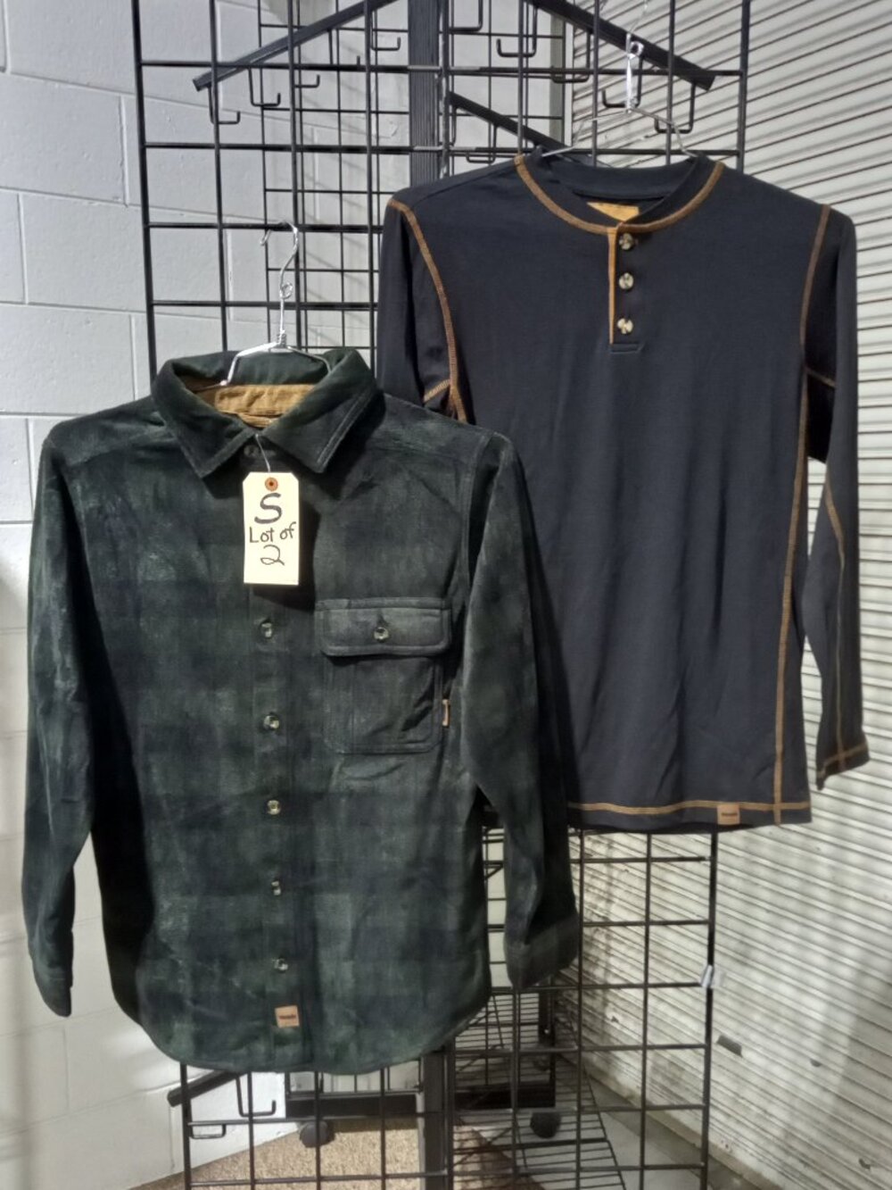 Men's Long Sleeve Fleece Shirt + Long Sleeve Flex Henley | Small